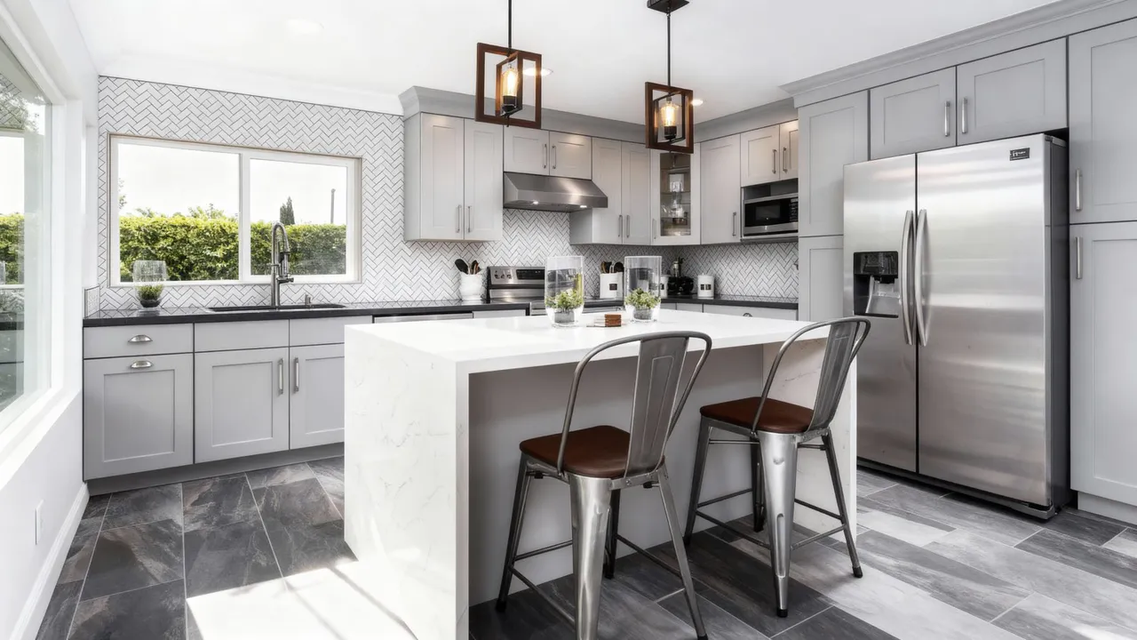 Grey Shaker finish from the Malibu cabinet collection