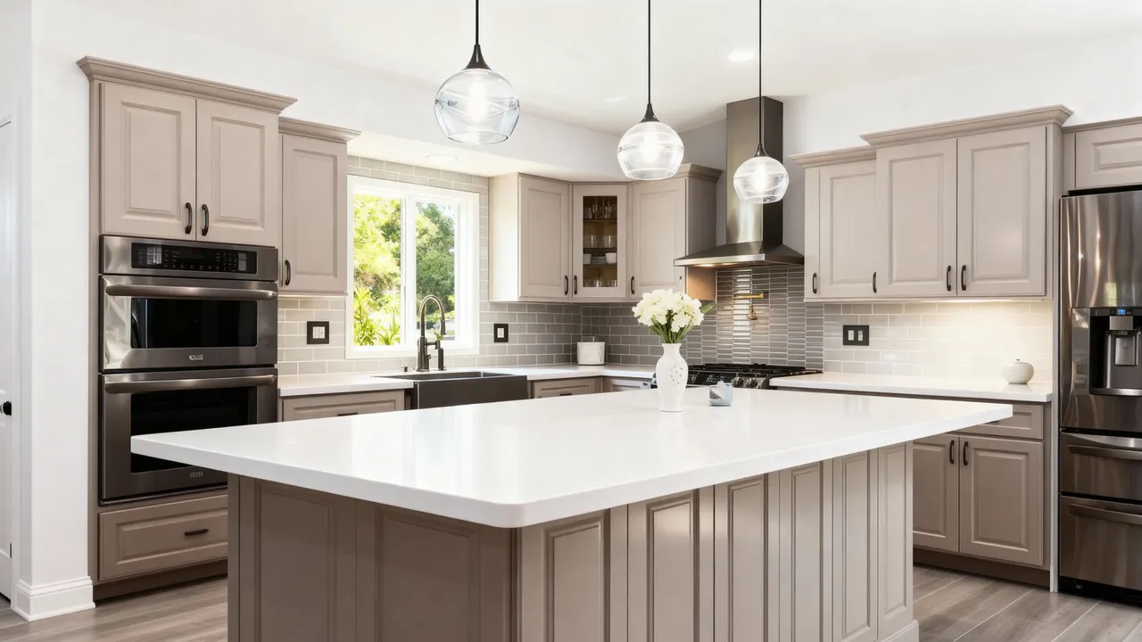 Ash Taupe finish from the Malibu cabinet collection