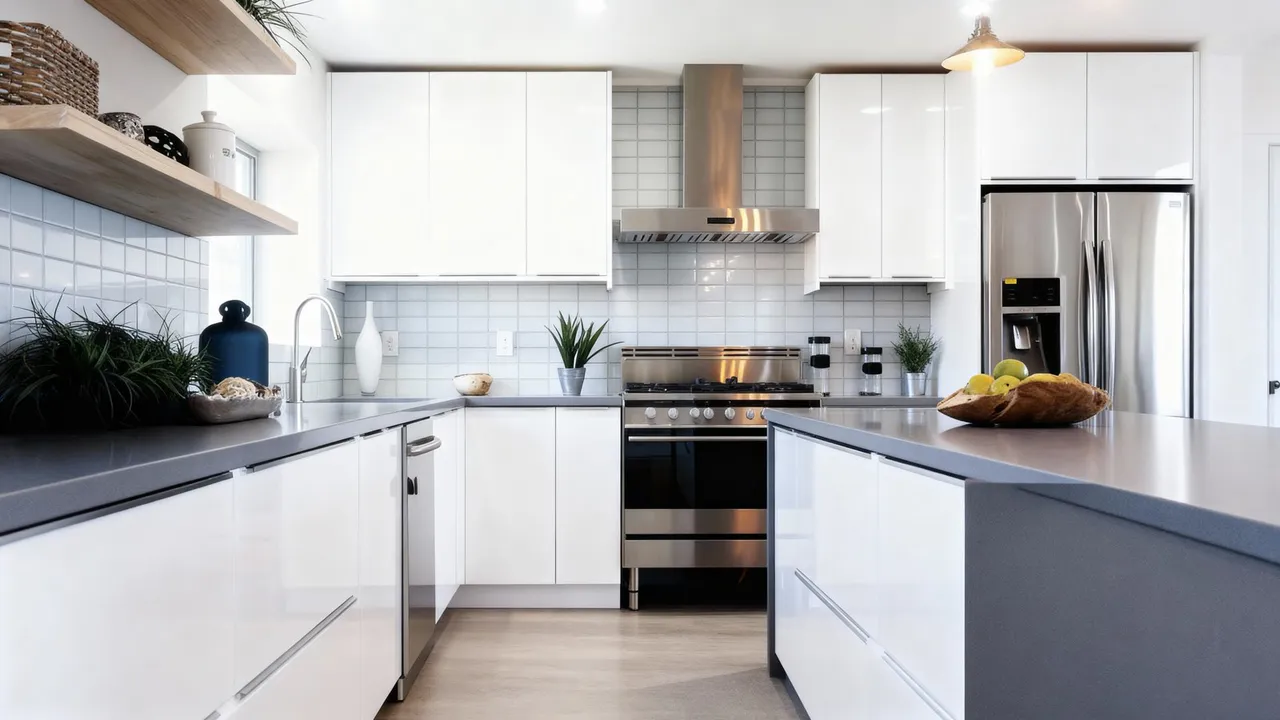 High Gloss White finish from the Catalina cabinet collection